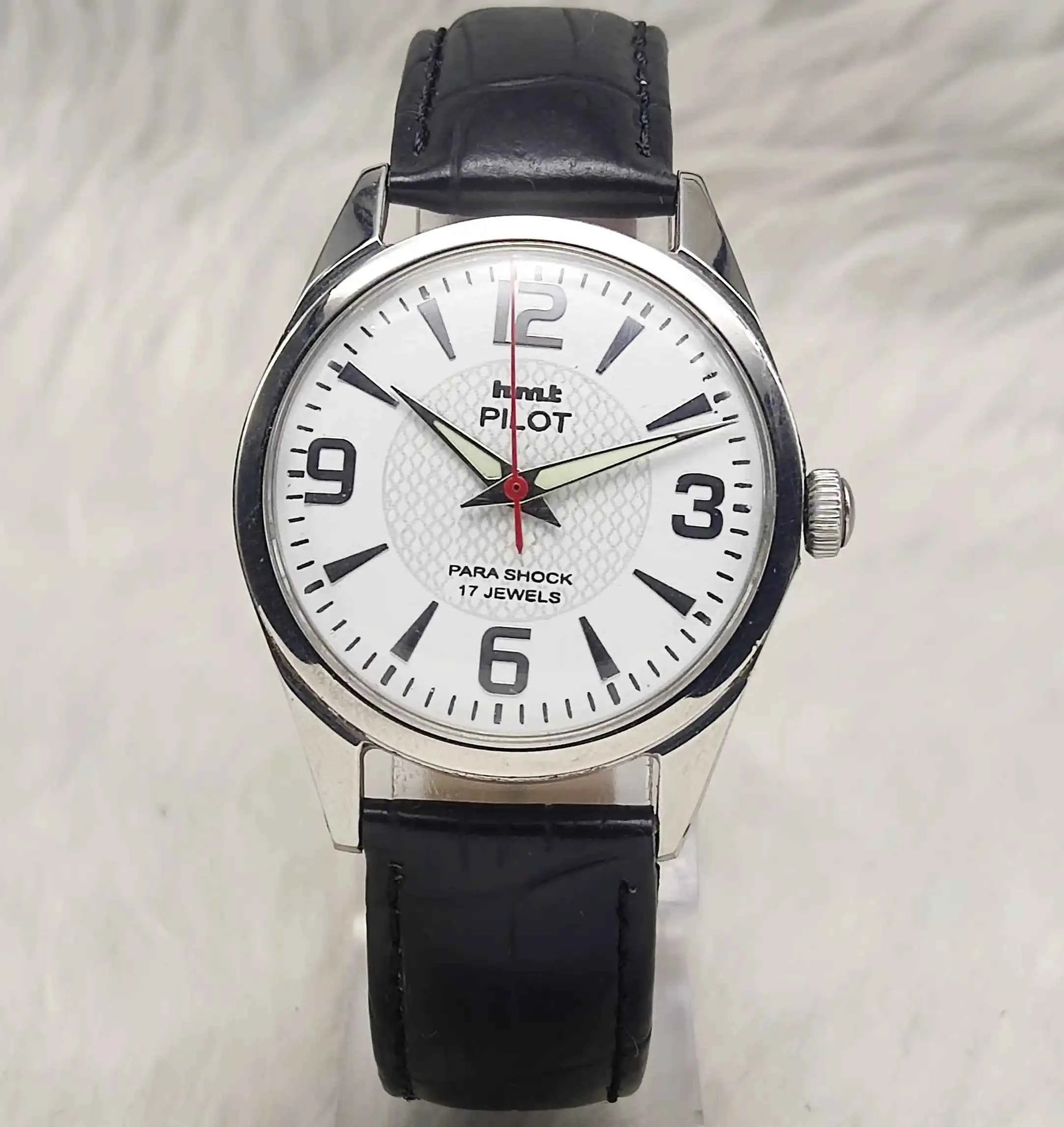 HMT Pilot 17 Jewels Blue Dial - Handwinding Men's Watch Stick Numerals Indices