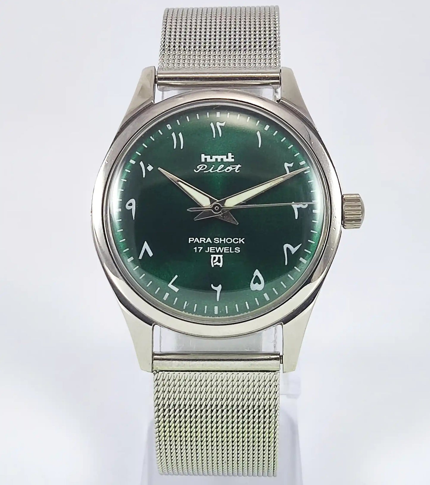 HMT Pilot Arabic Font Green Dial 17 Jewels Dial Handwinding Discover-Diamonds
