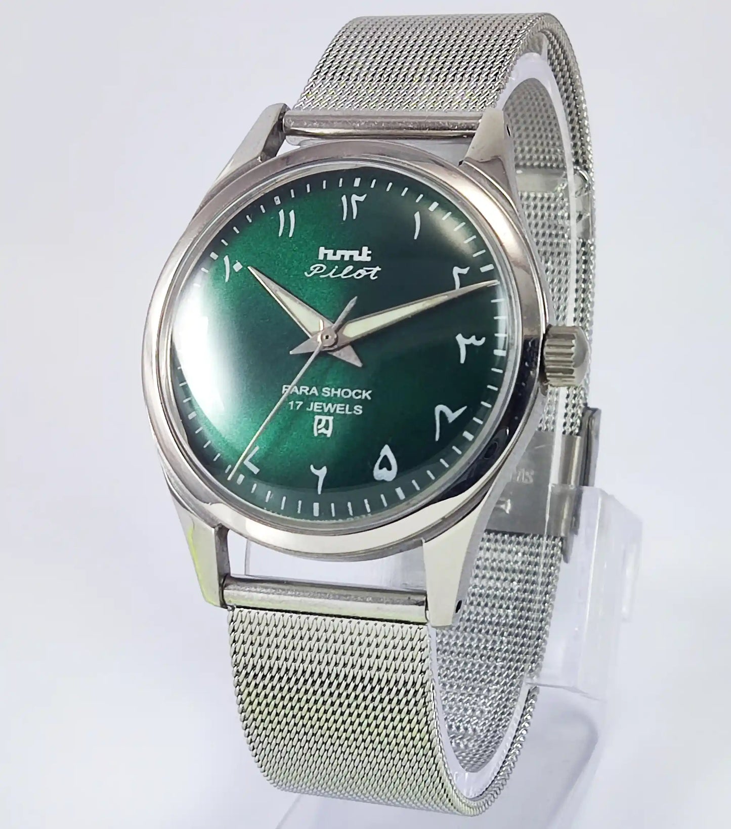 HMT Pilot Arabic Font Green Dial 17 Jewels Dial Handwinding Discover-Diamonds