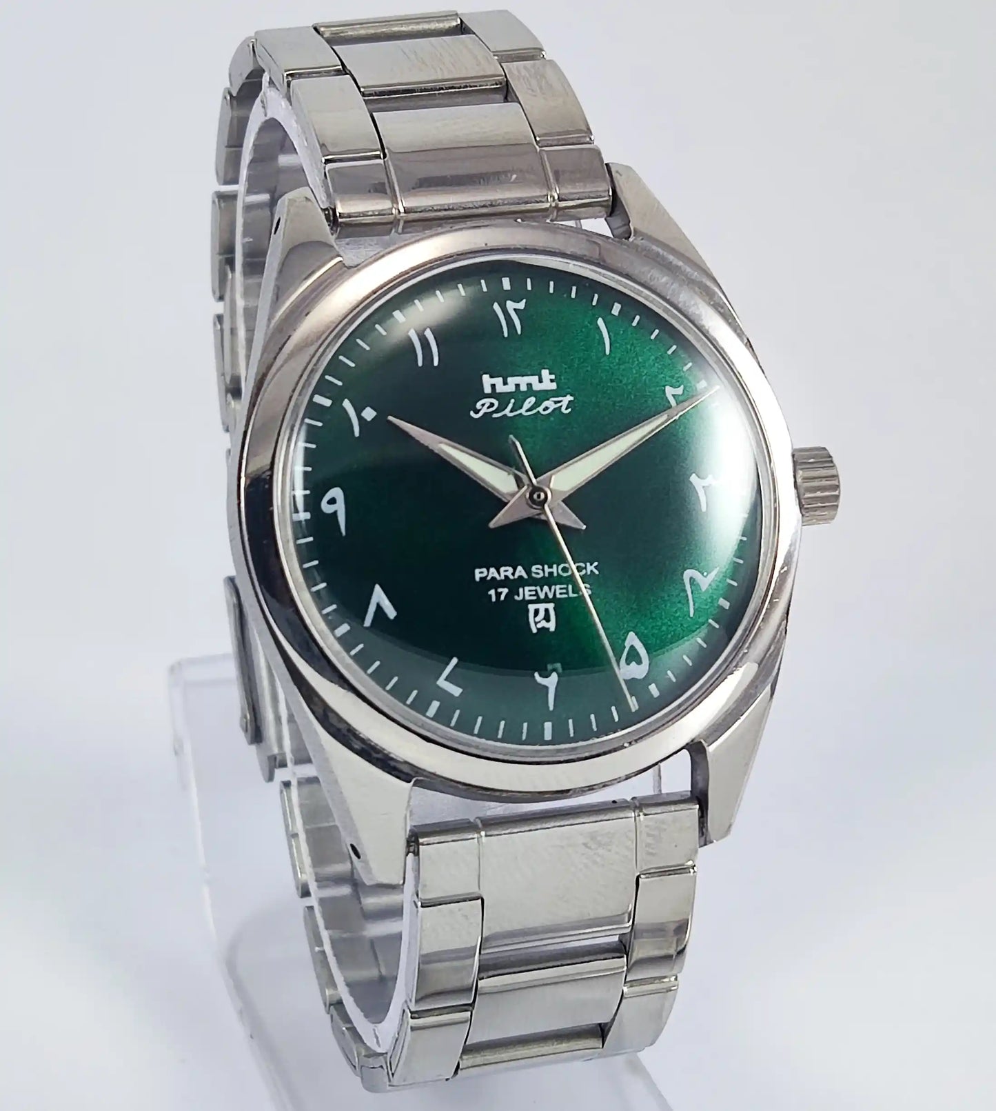 HMT Pilot Arabic Font Green Dial Para Shock 17 Jewels Dial Handwinding Discover-Diamonds