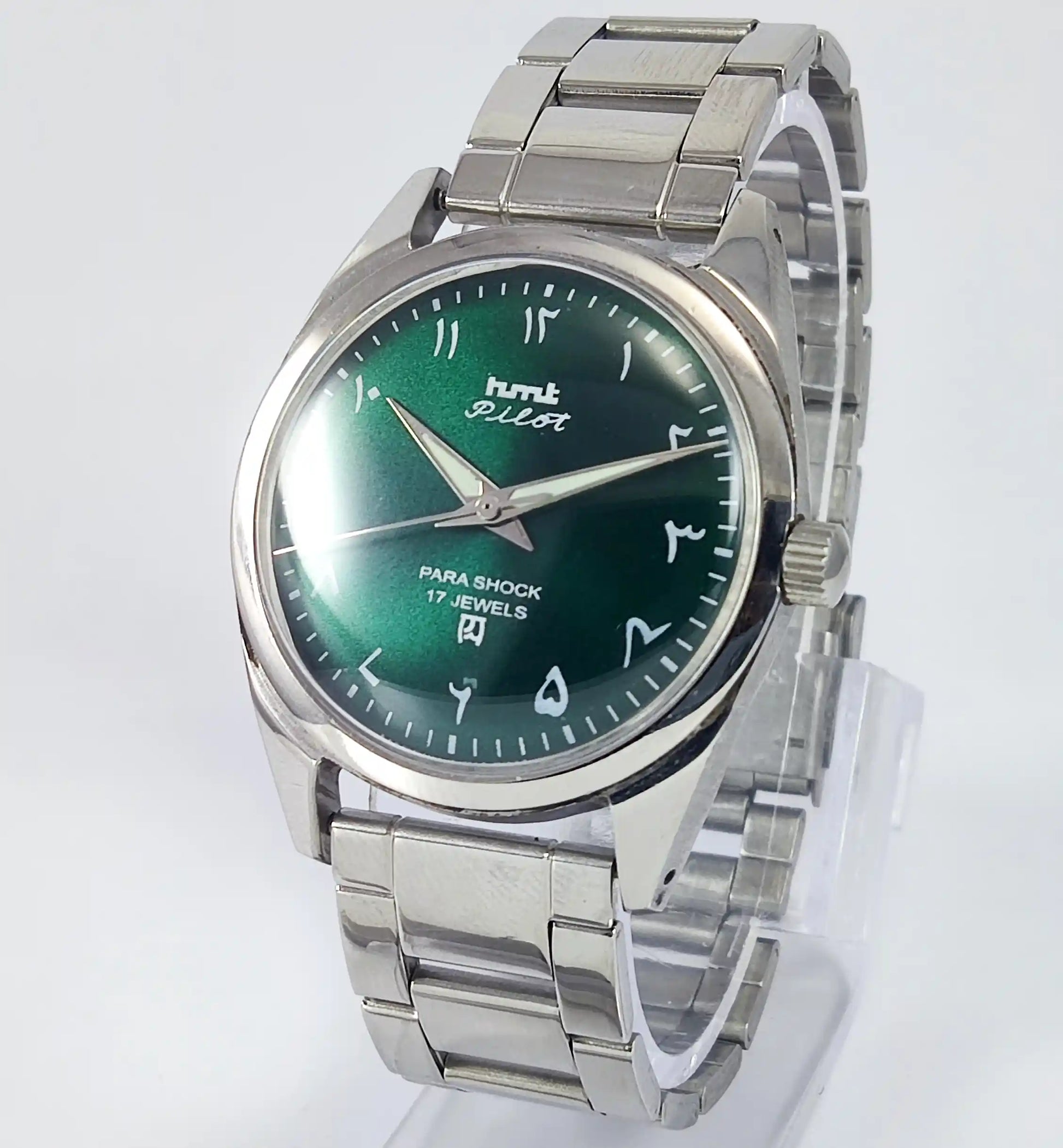 HMT Pilot Arabic Font Green Dial Para Shock 17 Jewels Dial Handwinding Discover-Diamonds
