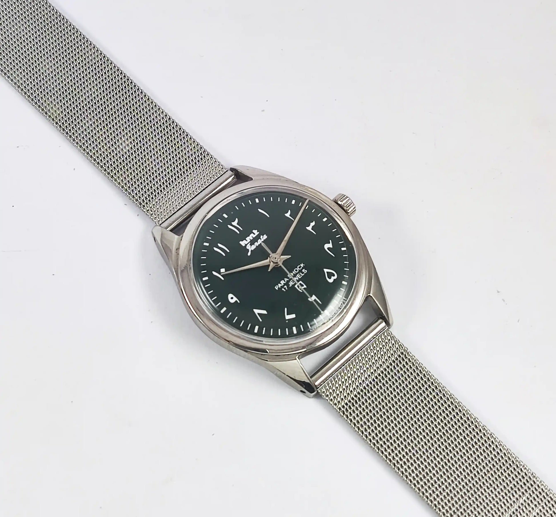 HMT Janata Arabic Font Green Dial Para Shock 17 Jewels Dial Handwinding - Discover-Diamonds