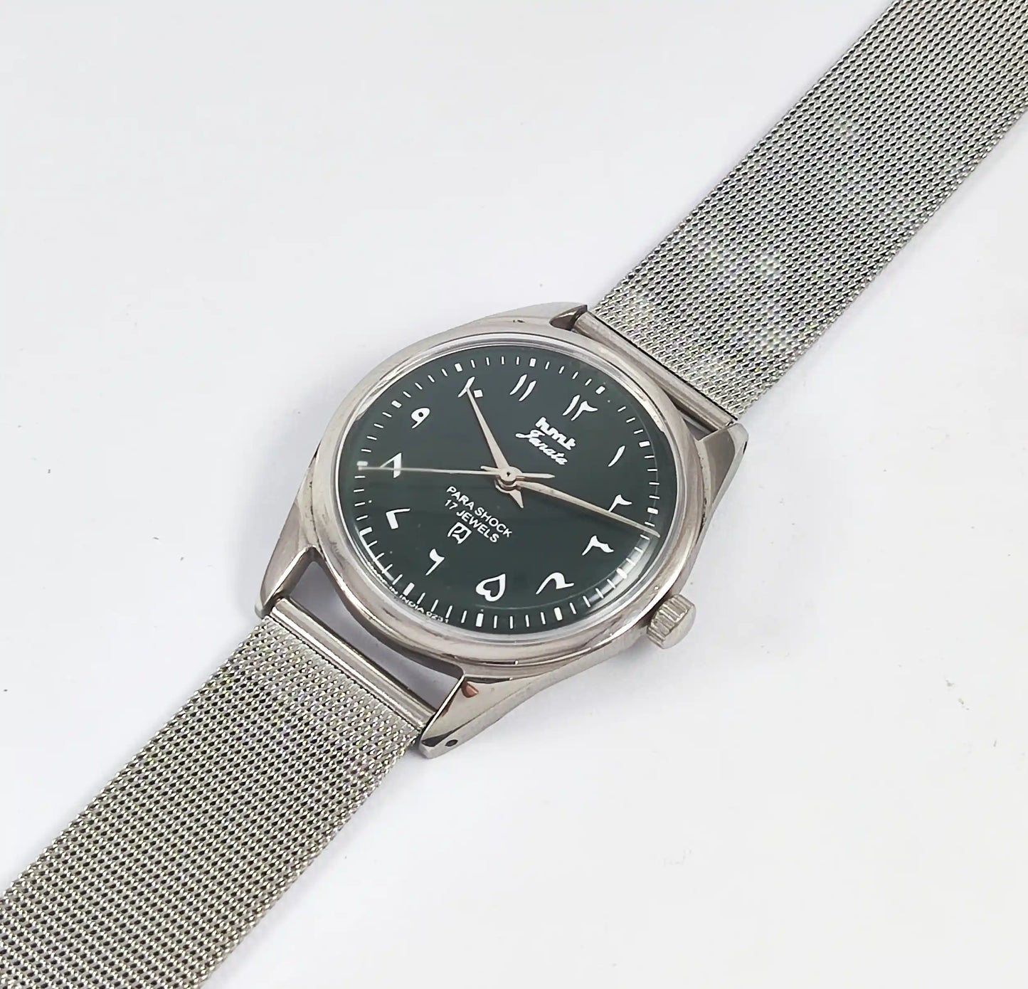 HMT Janata Arabic Font Green Dial Para Shock 17 Jewels Dial Handwinding - Discover-Diamonds