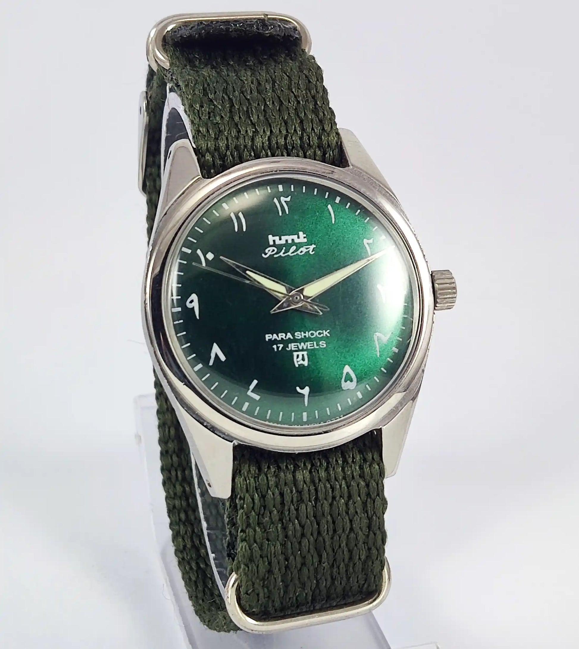 HMT Pilot Arabic Green Dial 17 Jewels Dial Handwinding Watch Discover-Diamonds