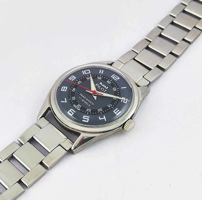 HMT Pilot Black Dial Para Shock 17 Jewels Mechanical Handwinding Men's Wrist Watch 0231 Discover-Diamonds