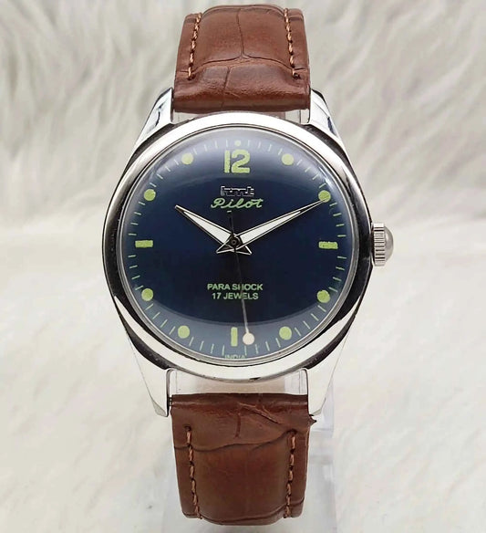 HMT Pilot 17 Jewels Handwinding Black Dial Watch