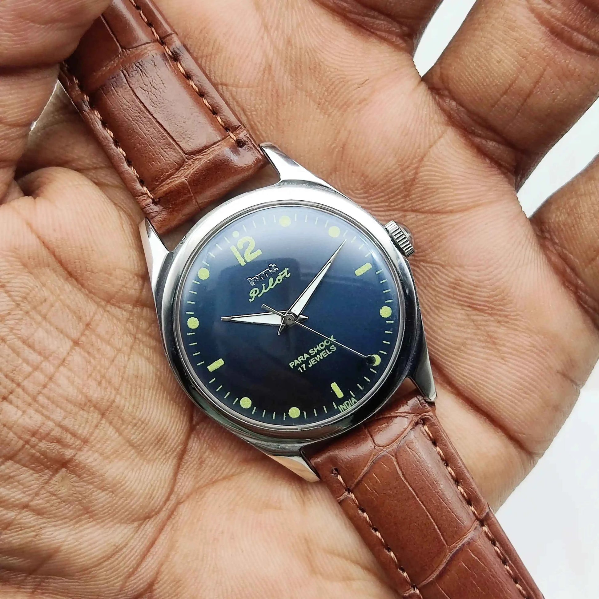 HMT Pilot 17 Jewels Handwinding Black Dial Watch