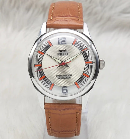 HMT Pilot 17 Jewels Cream Dial Mechanical Handwinding Watch