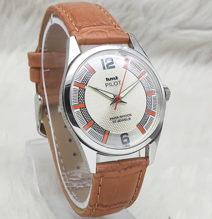 HMT Pilot 17 Jewels Cream Dial Mechanical Handwinding Watch
