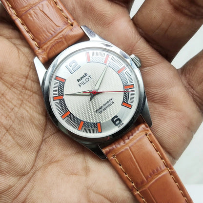 HMT Pilot 17 Jewels Cream Dial Mechanical Handwinding Watch