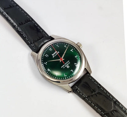 HMT Pilot Green Dial Para Shock 17 Jewels Arabic Font Handwinding Discover-Diamonds
