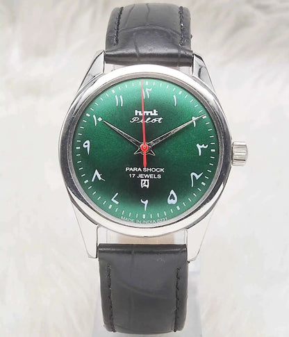HMT Pilot Handwinding Watch Apple Green Dial - 17 Jewels