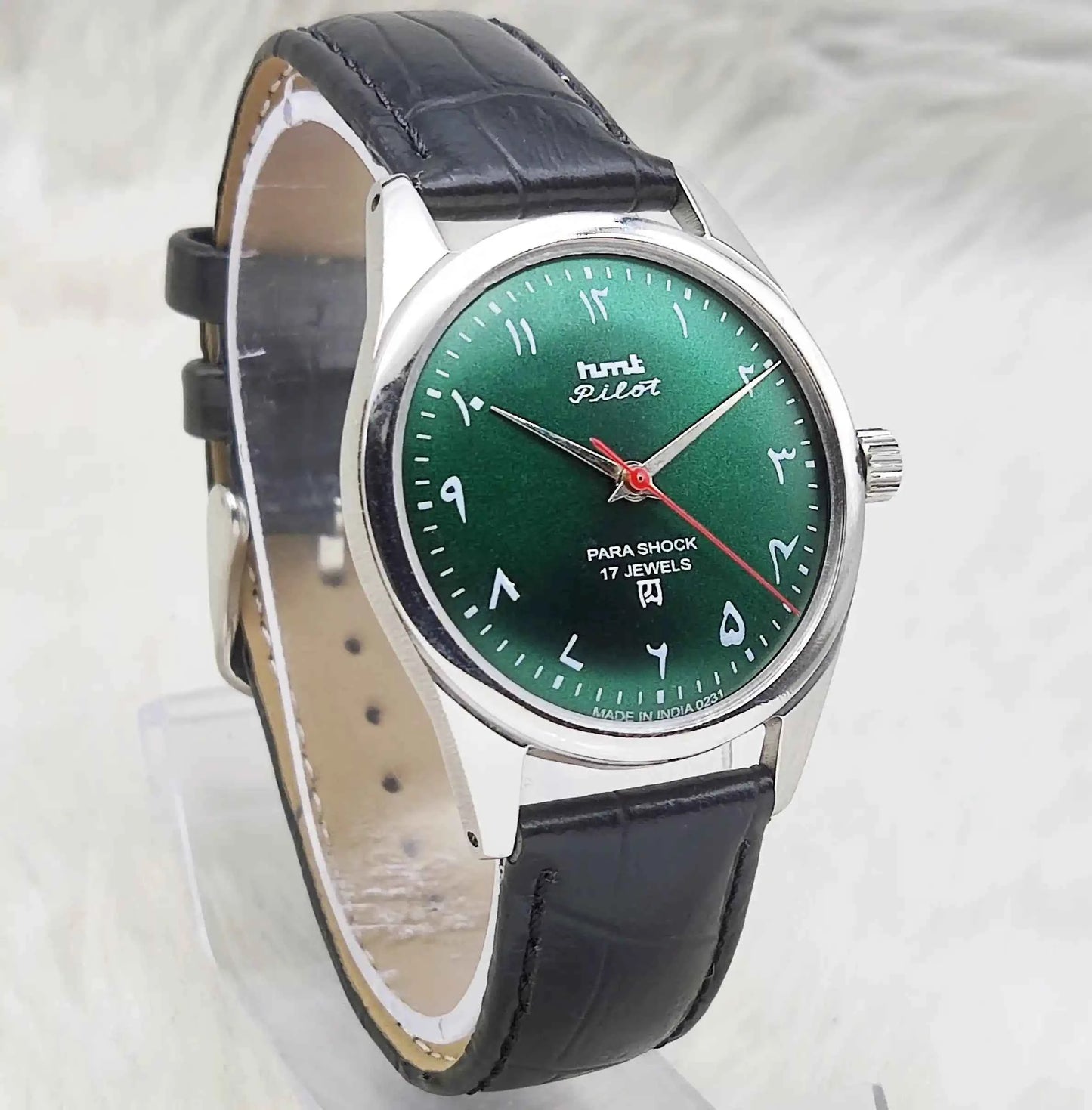 HMT Pilot Handwinding Watch Apple Green Dial - 17 Jewels