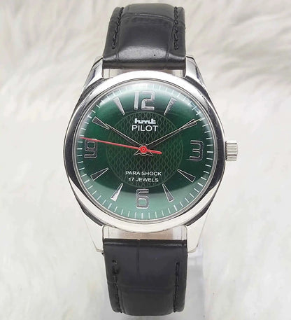 HMT Pilot Green Dial 17 Jewels Handwinding Watch 0231