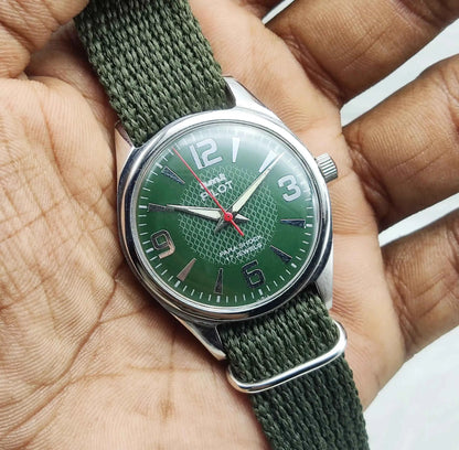 HMT Pilot Light Green Dial 17 Jewels Handwinding Watch 0231