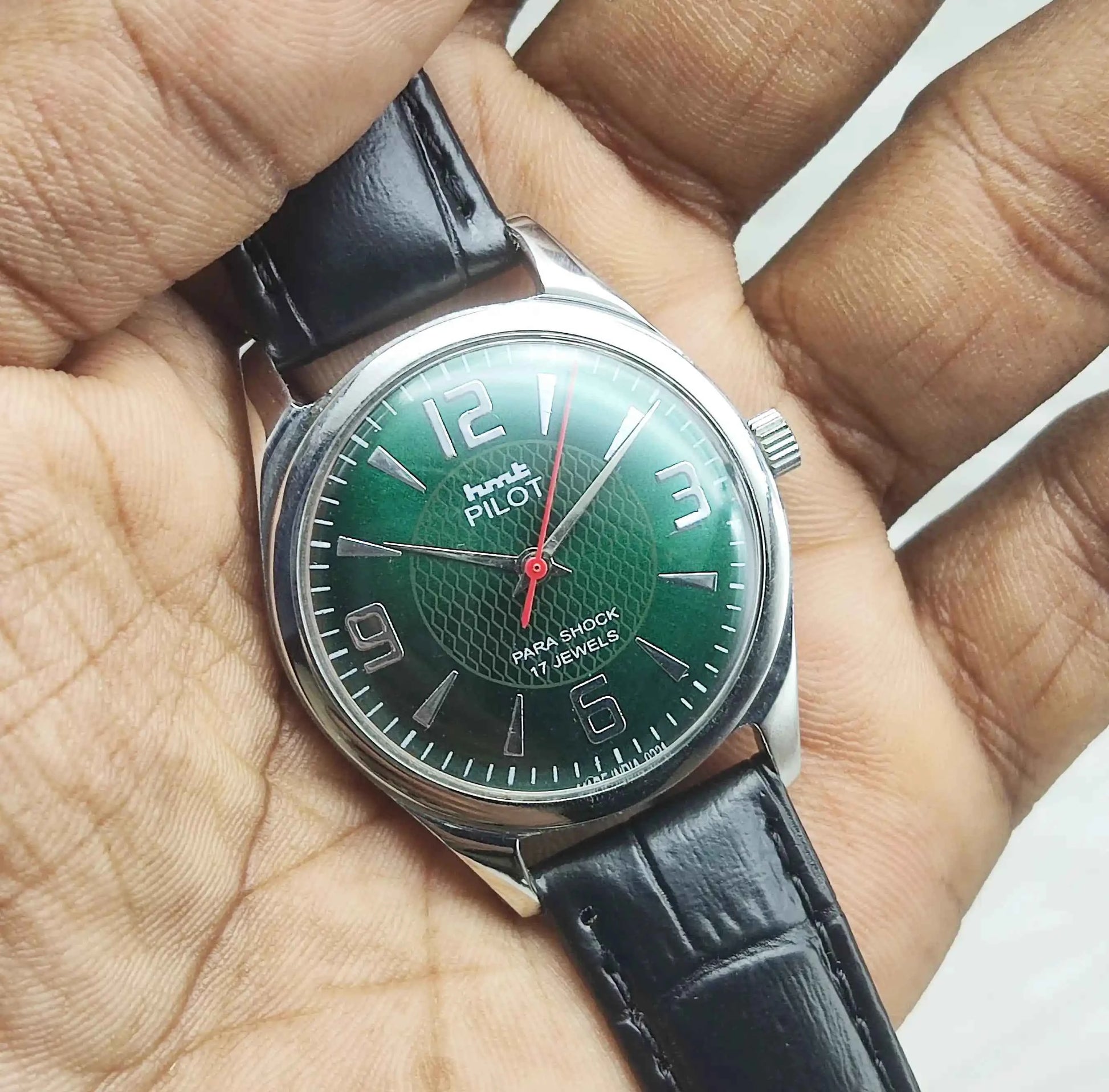 HMT Pilot Green Dial 17 Jewels Handwinding Watch 0231