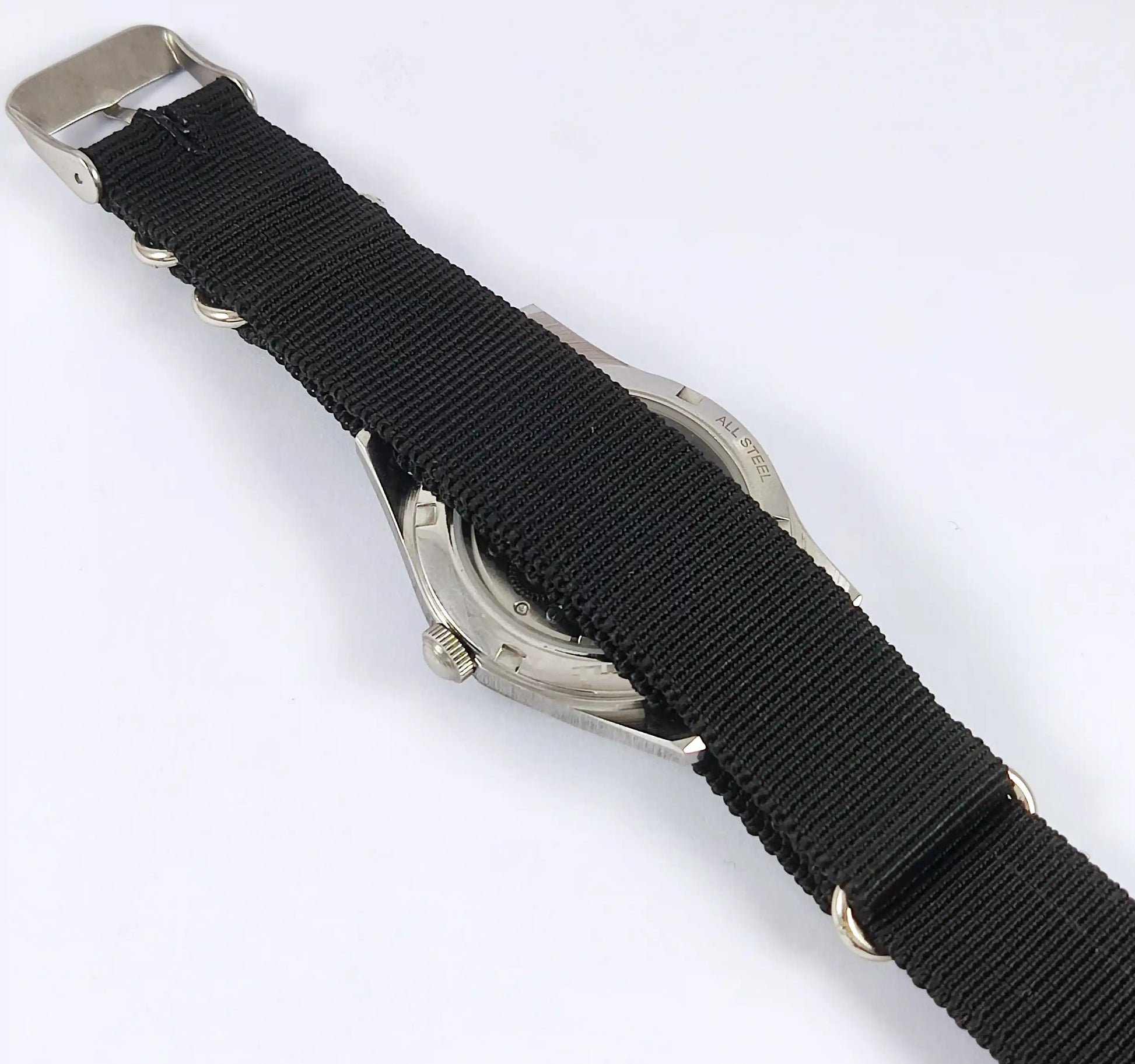 HMT Pilot Para Shock 17 Jewels Black Dial Transparent Back Handwinding Men's Watch Discover-Diamonds