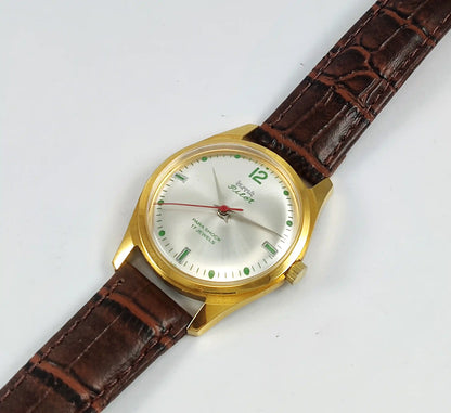 HMT Pilot Para Shock 17 Jewels Silver Dial Transparent Back Handwinding Discover-Diamonds