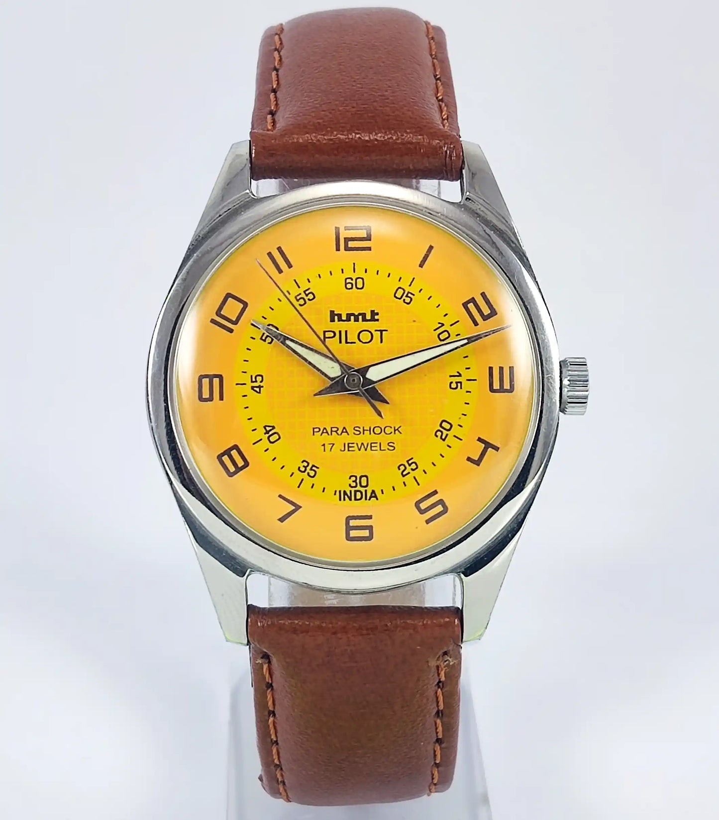 HMT Pilot Para Shock 17 Jewels Sun Yellow Dial Handwinding Watch Discover-Diamonds