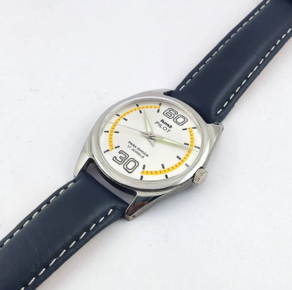 HMT Pilot Silver Dial Para Shock 17 Jewels Mechanical Handwinding Men's Watch 0231 Discover-Diamonds