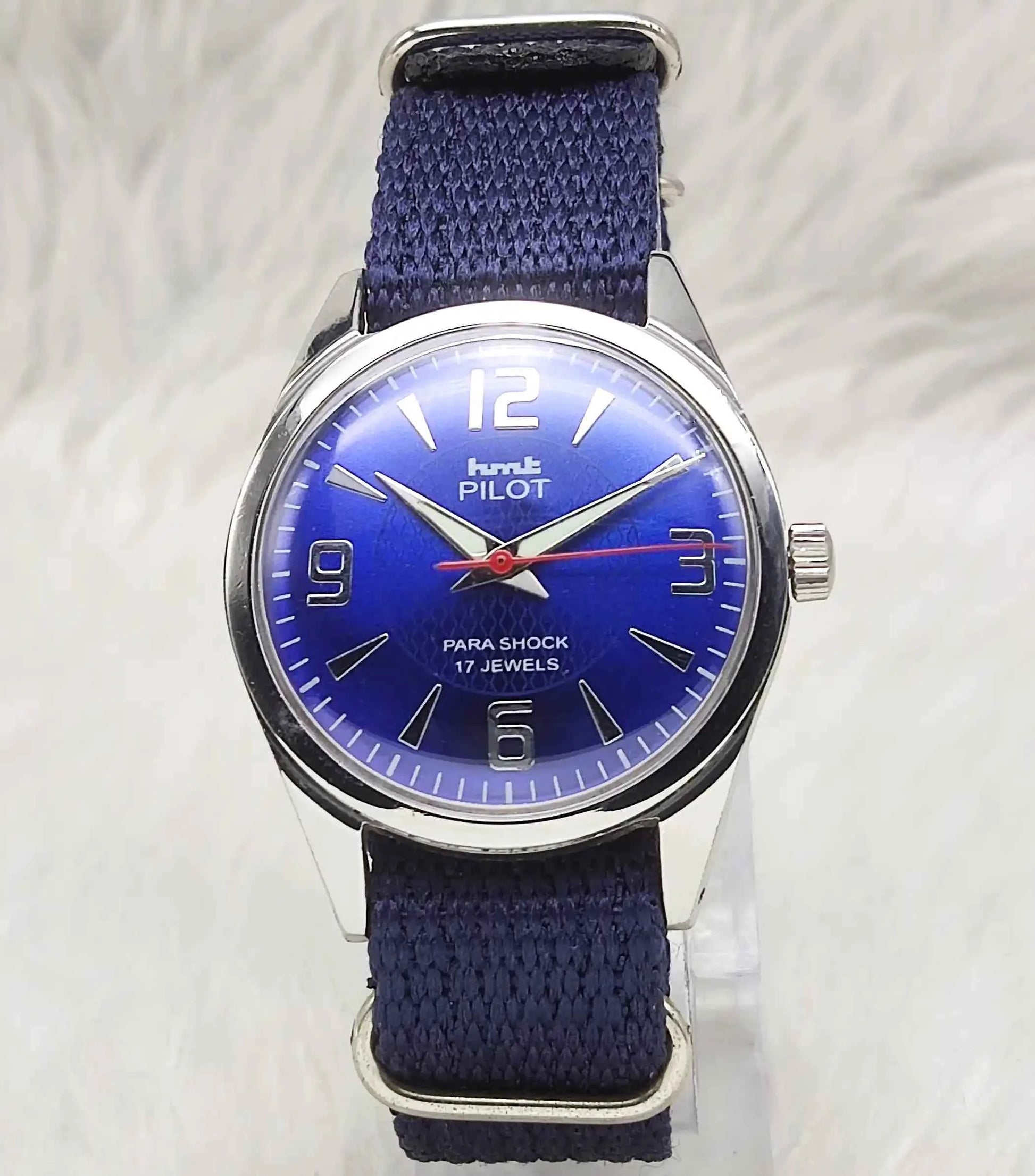 HMT Pilot Stick Indices Watch - English White Dial, 17 Jewels, Handwinding Men's Watch