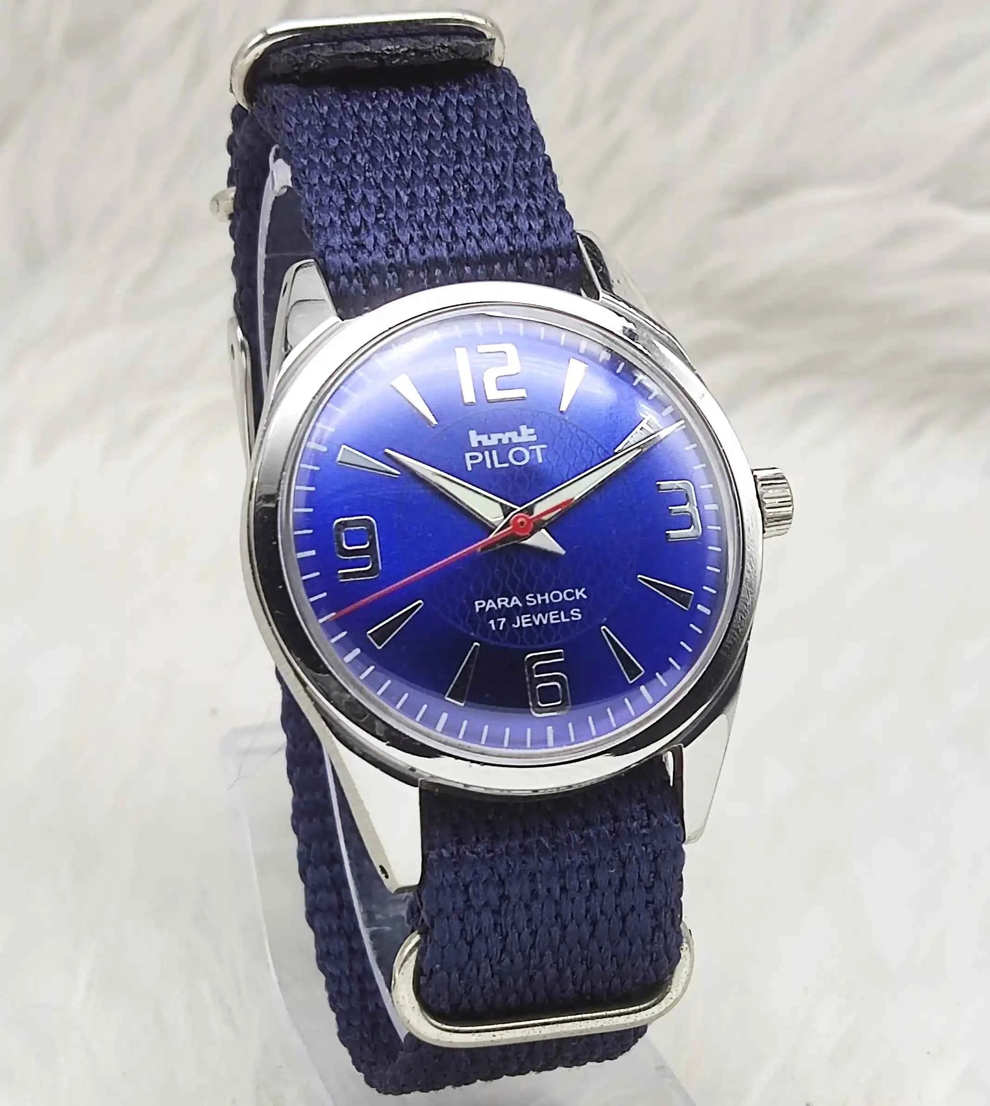 HMT Pilot Stick Indices Watch - English White Dial, 17 Jewels, Handwinding Men's Watch