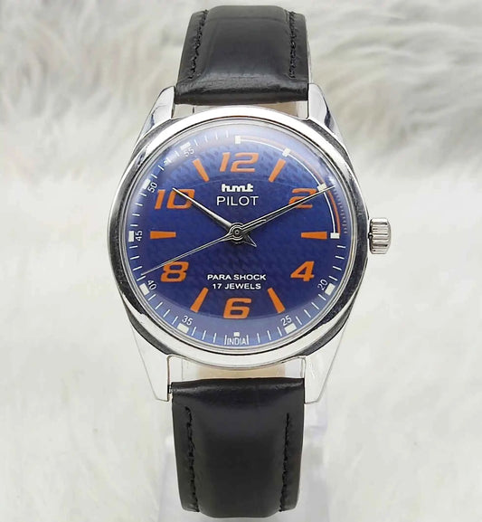 HMT Pilot Watch Blue Dial - Timeless Handwinding 17 Jewels 0231 for Classic Elegance
