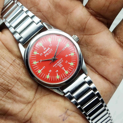 HMT Pilot Red Dial 17 Jewels Handwinding Watch