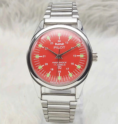 HMT Pilot Red Dial 17 Jewels Handwinding Watch