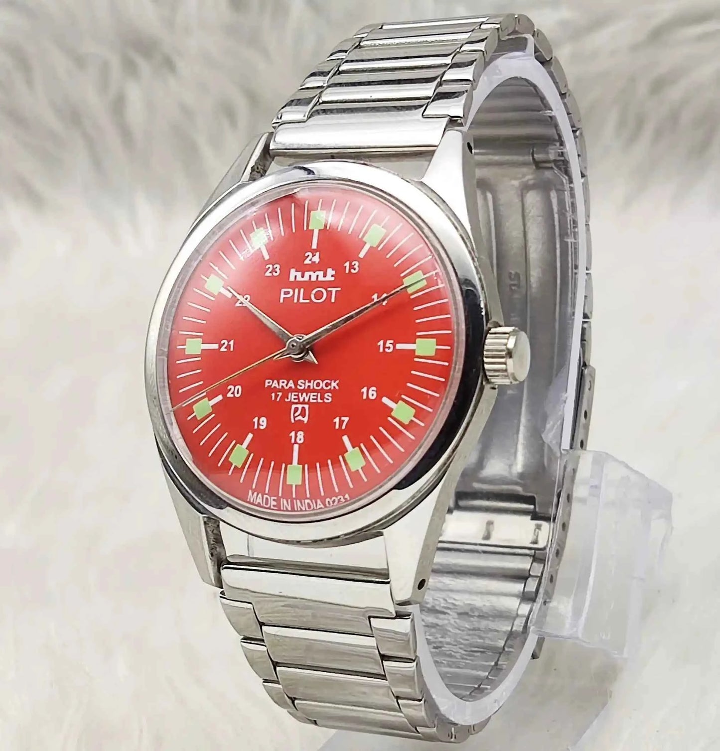 HMT Pilot Red Dial 17 Jewels Handwinding Watch