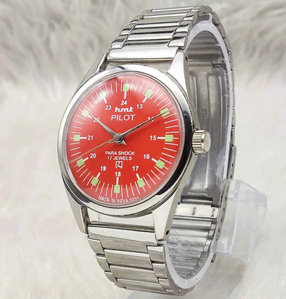 HMT Pilot Red Dial 17 Jewels Handwinding Watch