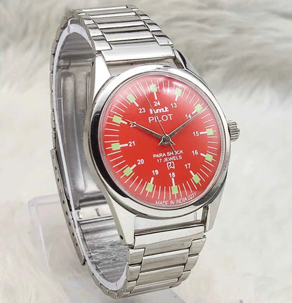 HMT Pilot Red Dial 17 Jewels Handwinding Watch