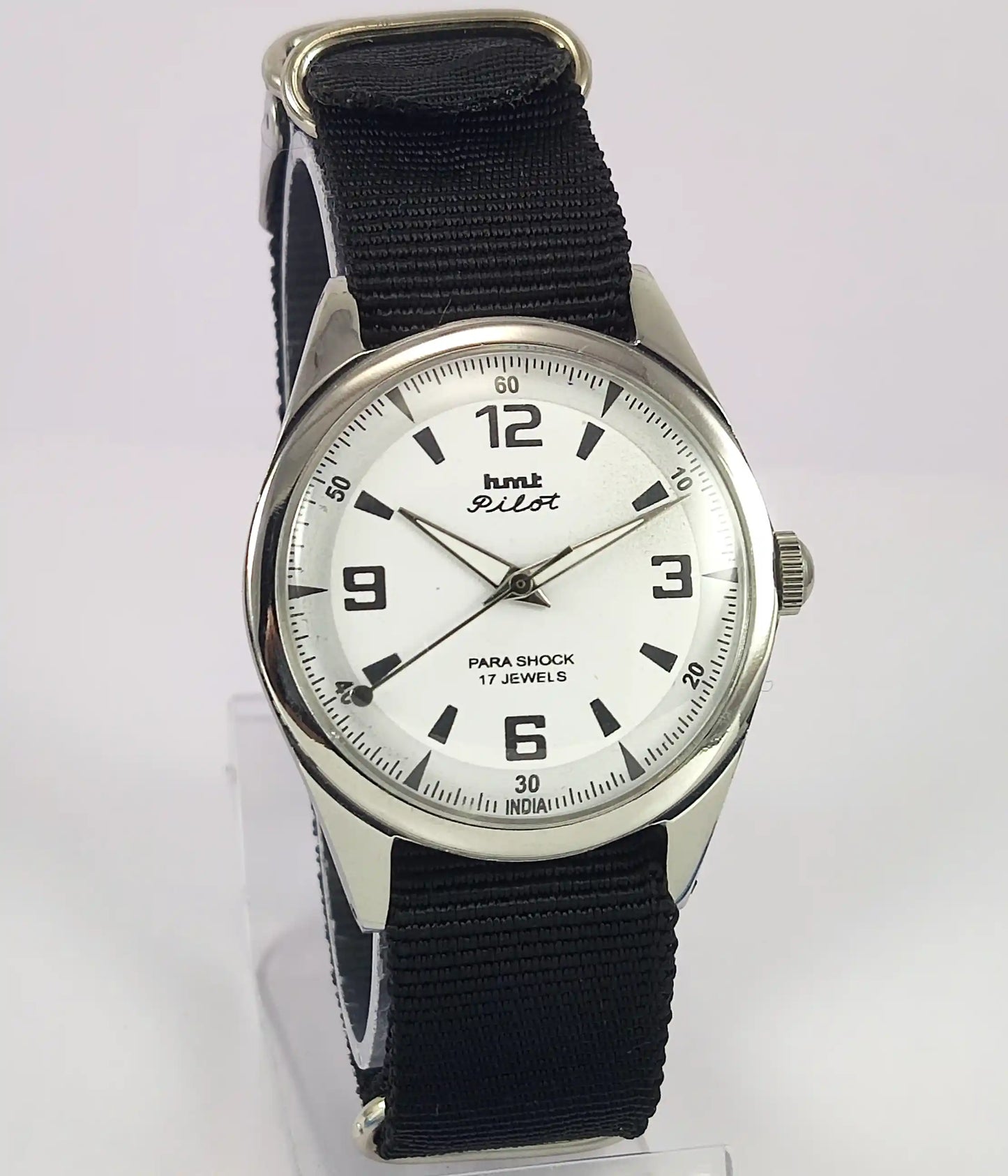 HMT Pilot White Dial Para Shock 17 Jewels Handwinding Men's Watch Discover-Diamonds