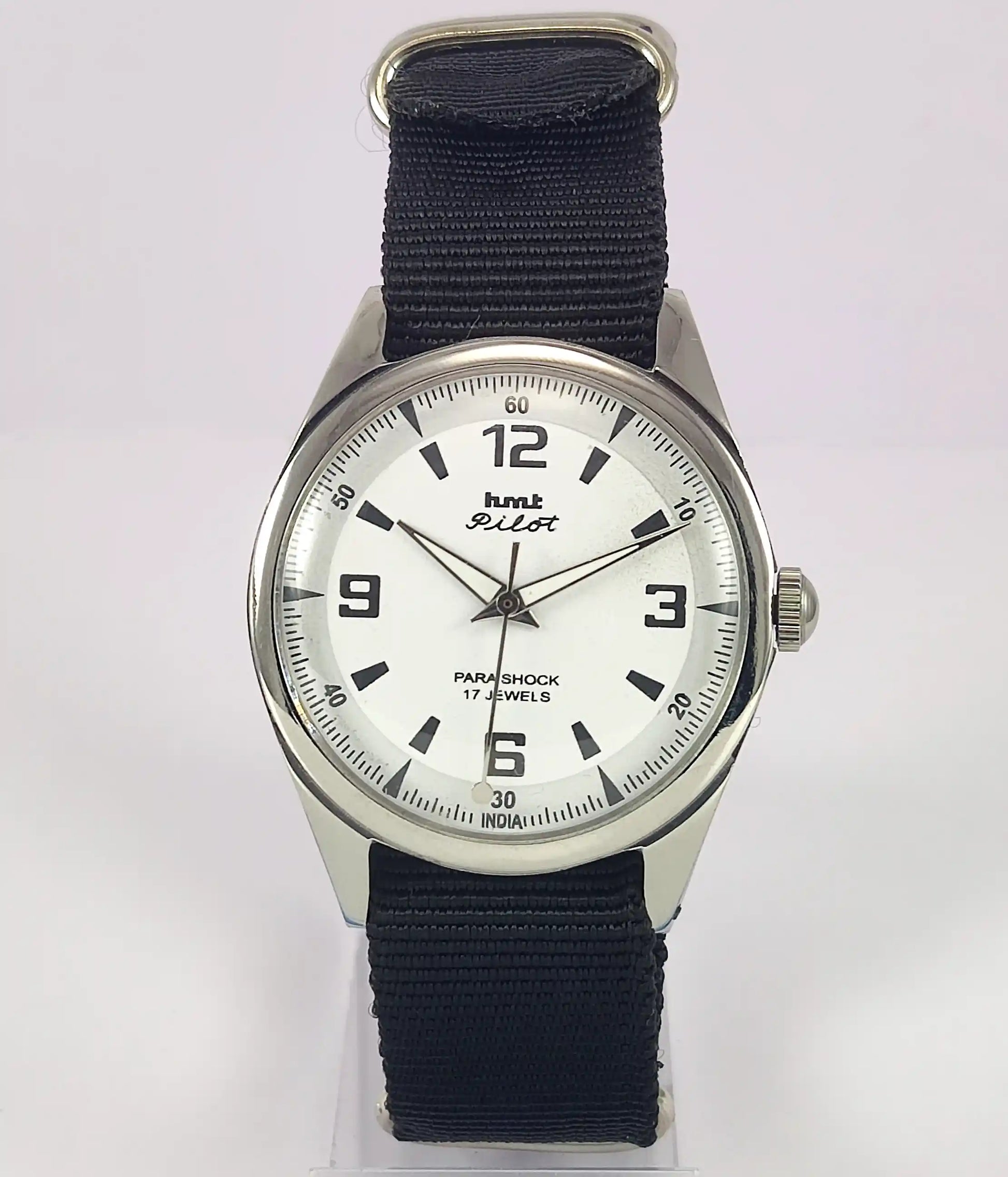 HMT Pilot White Dial Para Shock 17 Jewels Handwinding Men's Watch Discover-Diamonds