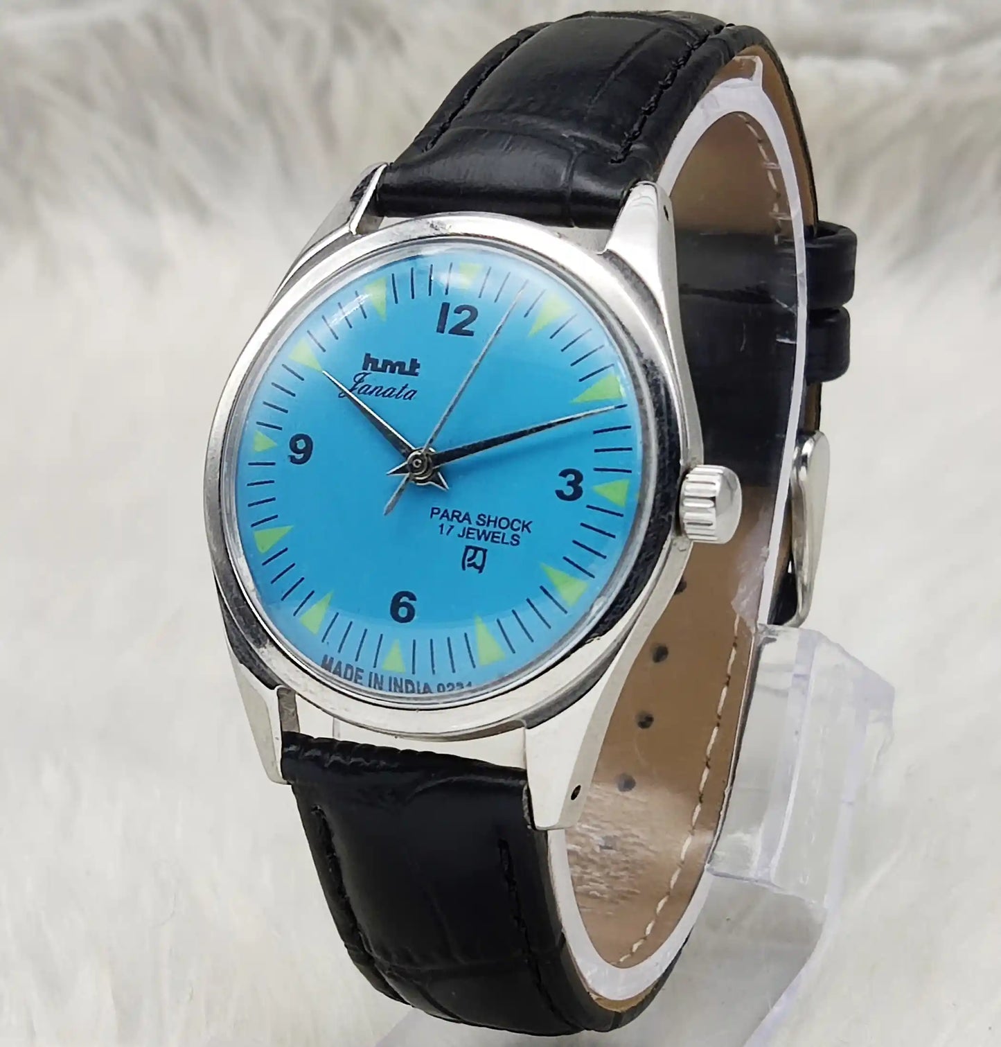 HMT Janata Watch - Handwinding Sky Blue Dial 17 Jewels Timepiece for Timeless Elegance