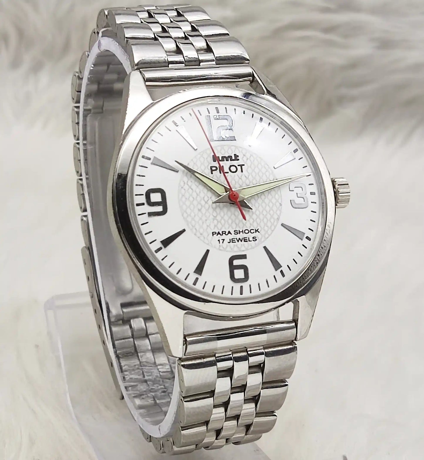 HMT Pilot White Dial Watch 17 Jewels Handwinding