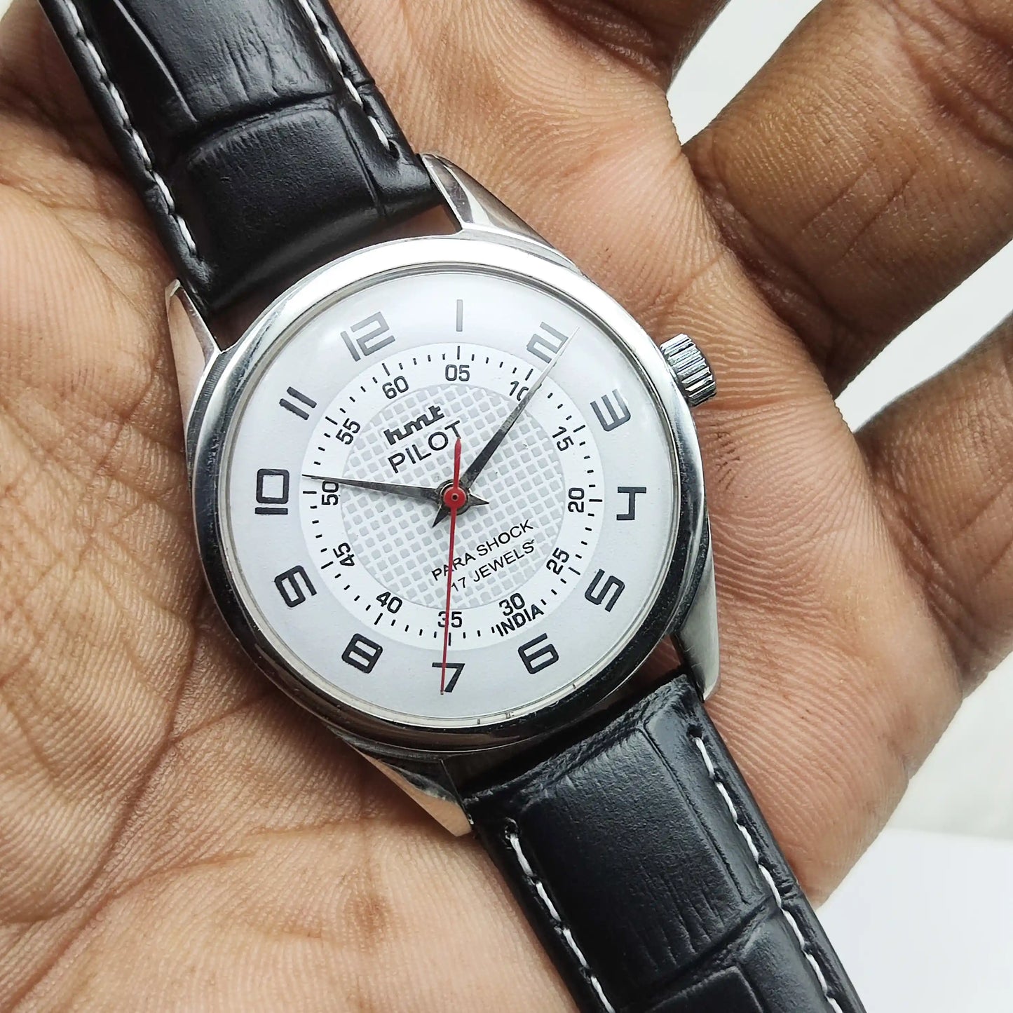 HMT Pilot White Dial Watch - Timeless Mechanical Elegance for Every Occasion