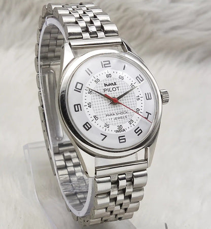HMT Pilot White Dial Watch - Timeless Mechanical Elegance