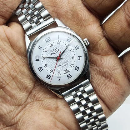 HMT Pilot White Dial Watch - Timeless Mechanical Elegance