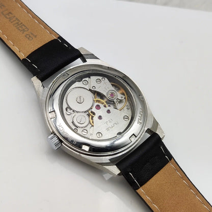HMT Pilot White Textured Dial 17 Jewels Hand-Winding Mechanical Watch for Men