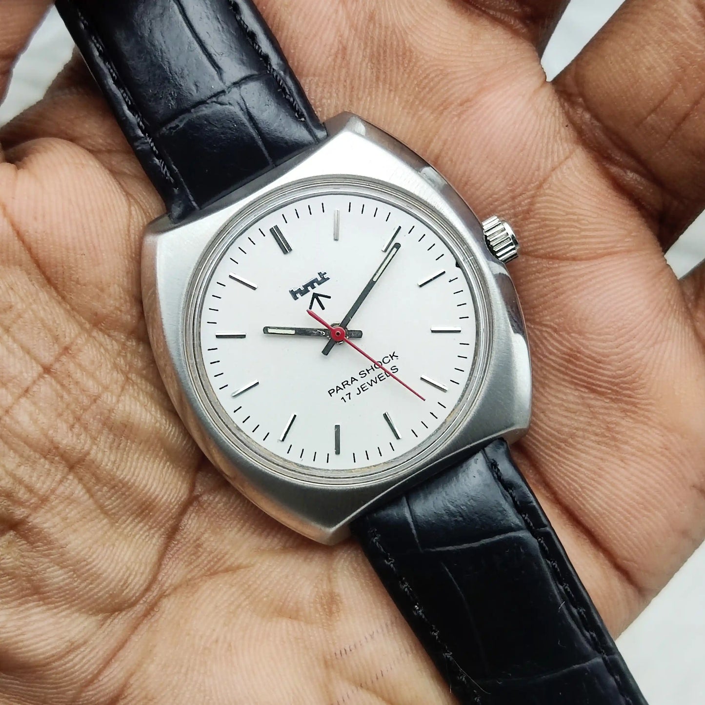 HMT Silver 17 Jewels Stick Indices Handwinding Men's Watch
