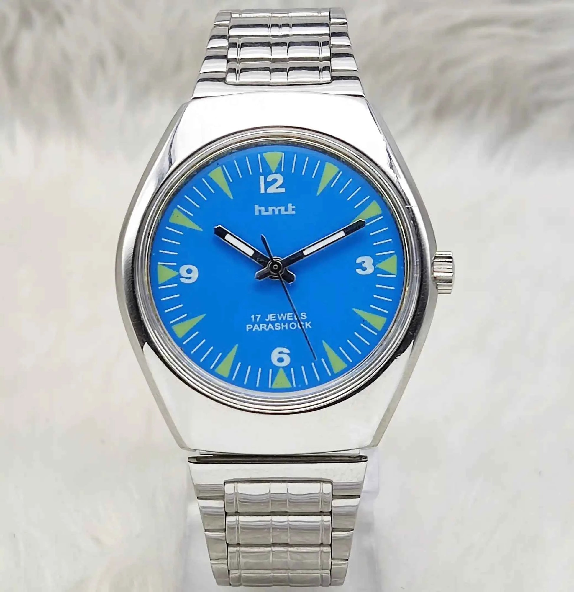 HMT Sky Blue Dial 17 Jewels Handwinding Watch