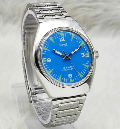 HMT Sky Blue Dial 17 Jewels Handwinding Watch