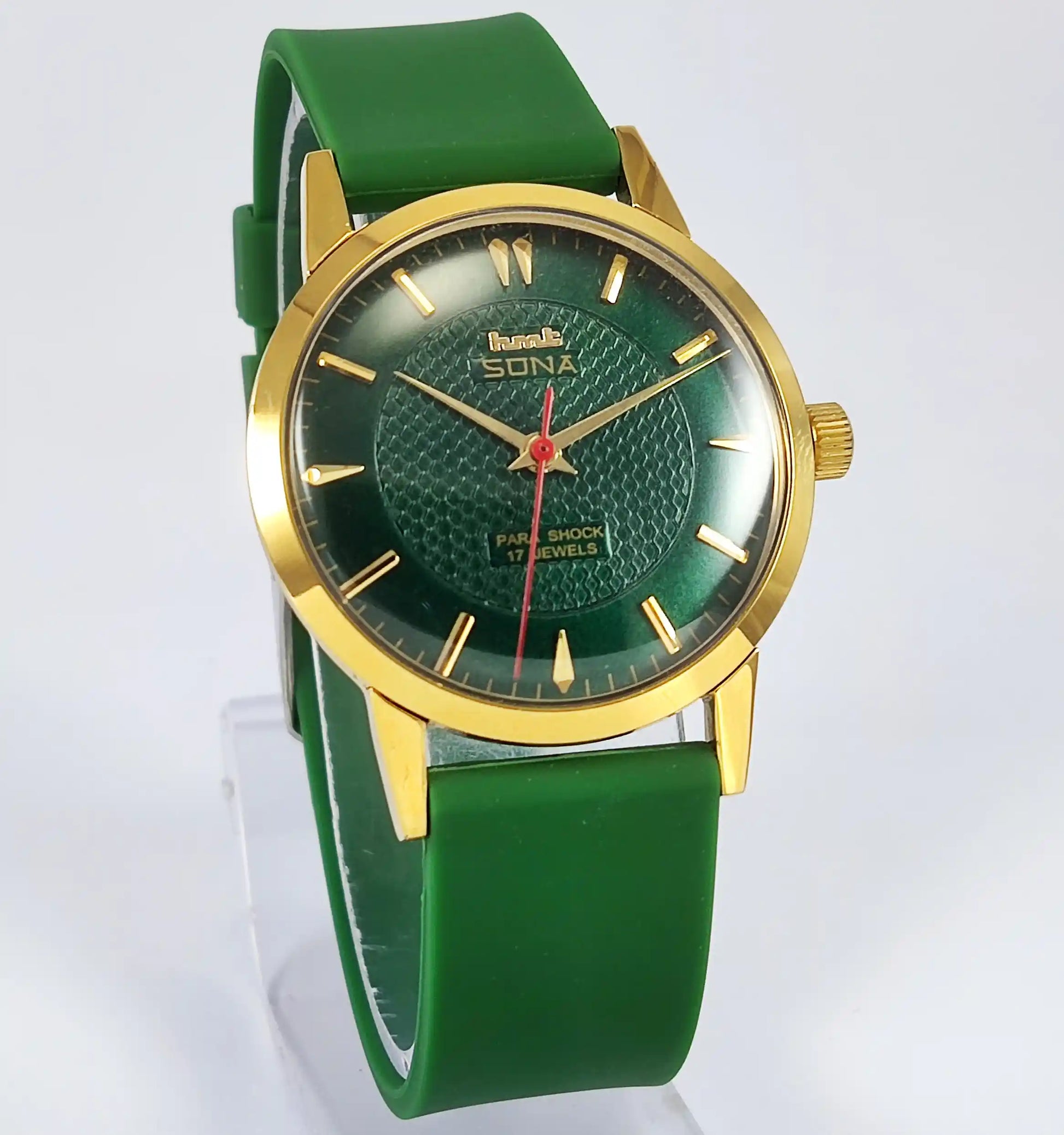 HMT Sona 17 Jewels Green Dial Handwinding Watch 0231 Discover-Diamonds