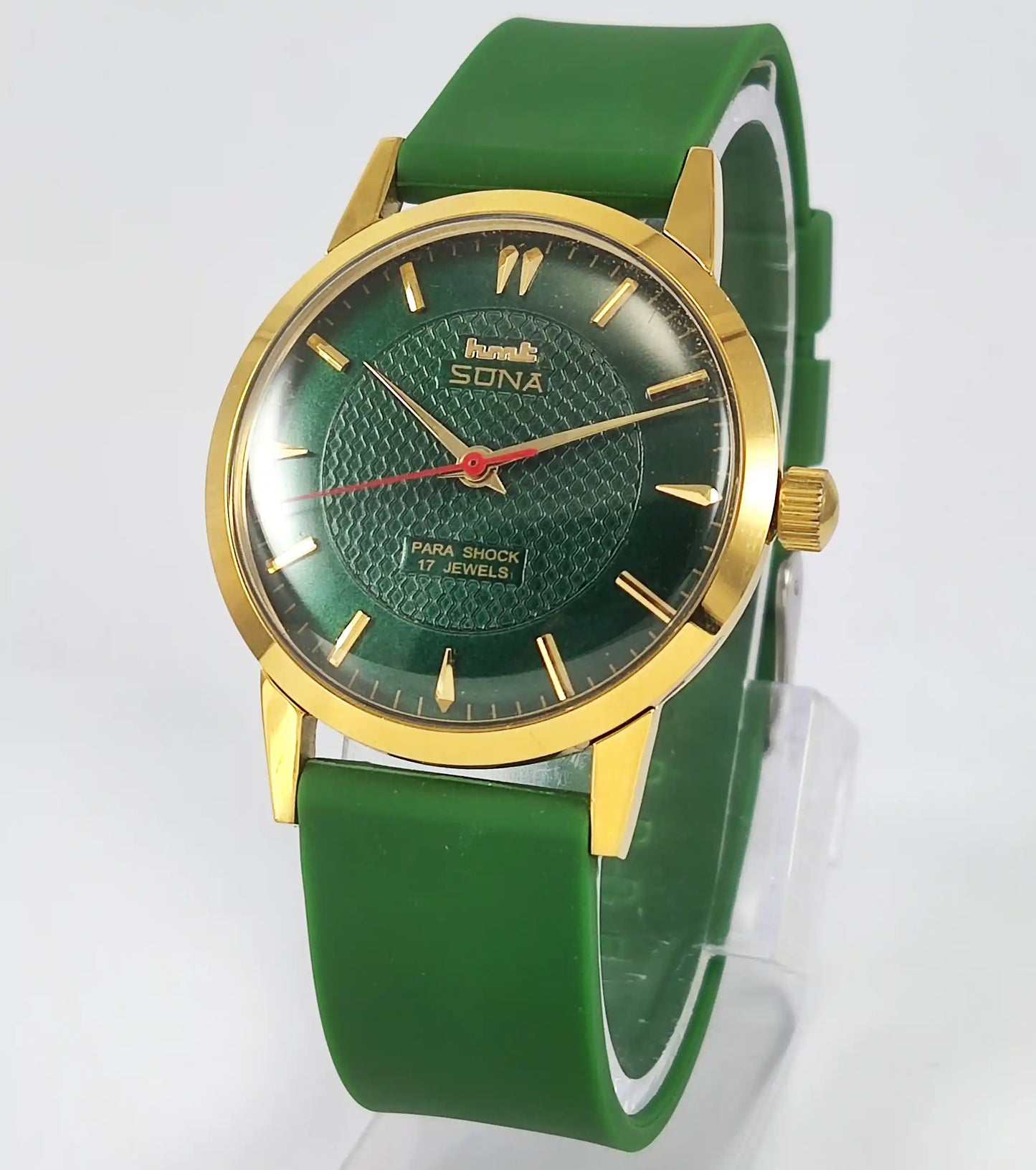 HMT Sona 17 Jewels Green Dial Handwinding Watch 0231 Discover-Diamonds