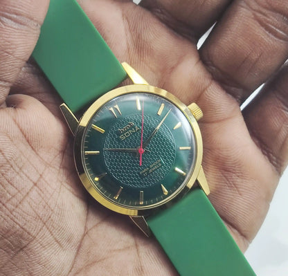 HMT Sona 17 Jewels Green Dial Handwinding Watch 0231 Discover-Diamonds