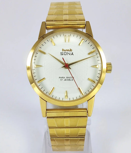 HMT Sona 17 Jewels White Dial Handwinding Watch 0231 Discover-Diamonds