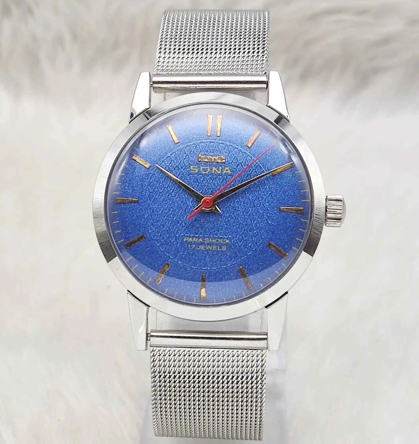HMT Sona Blue Dial Handwinding 17 Jewels Watch