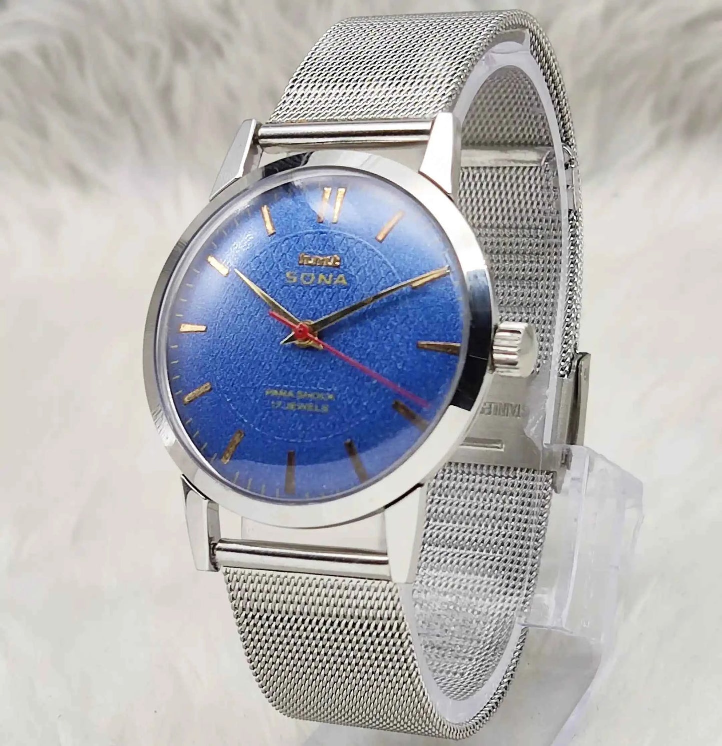 HMT Sona Blue Dial Handwinding 17 Jewels Watch