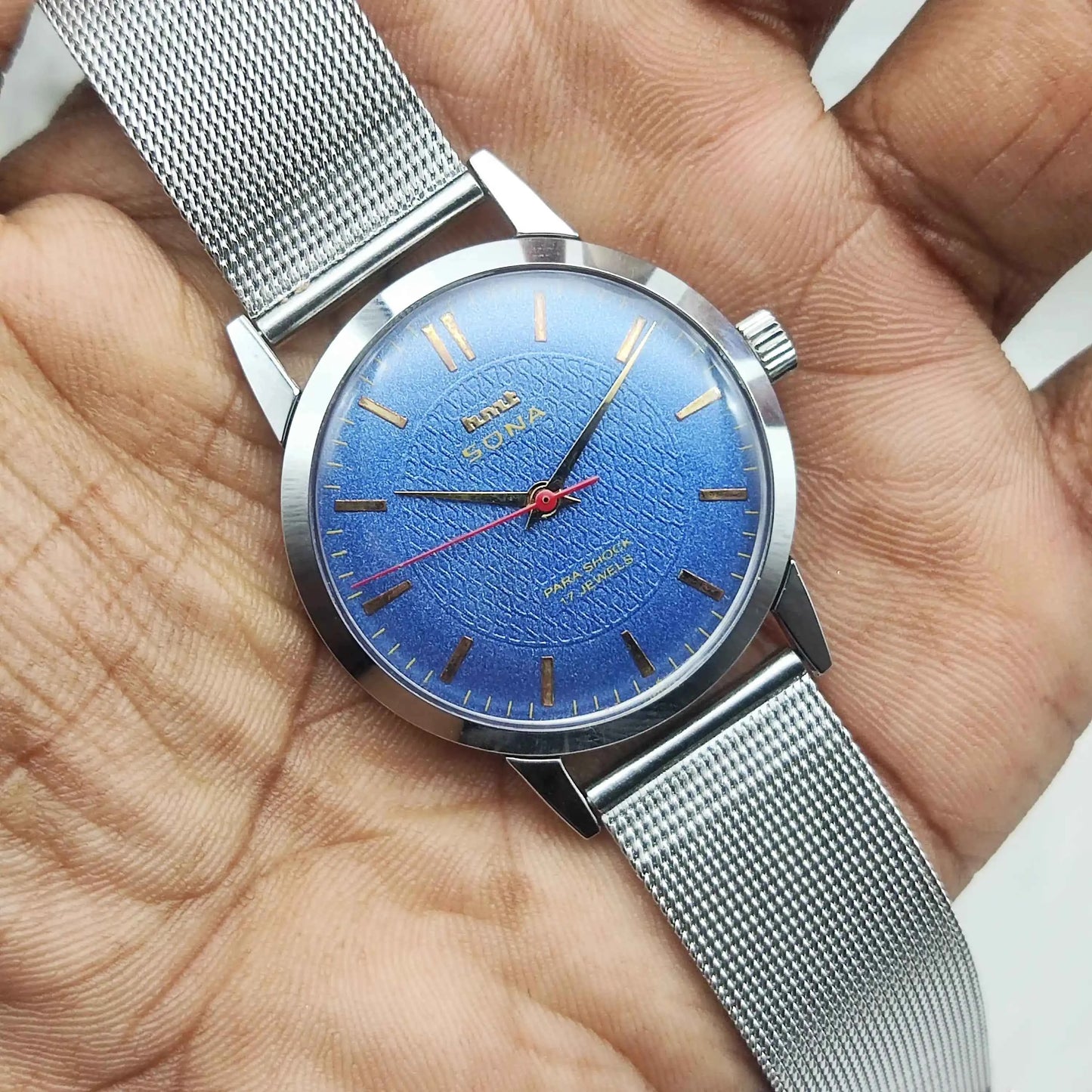 HMT Sona Blue Dial Handwinding 17 Jewels Watch